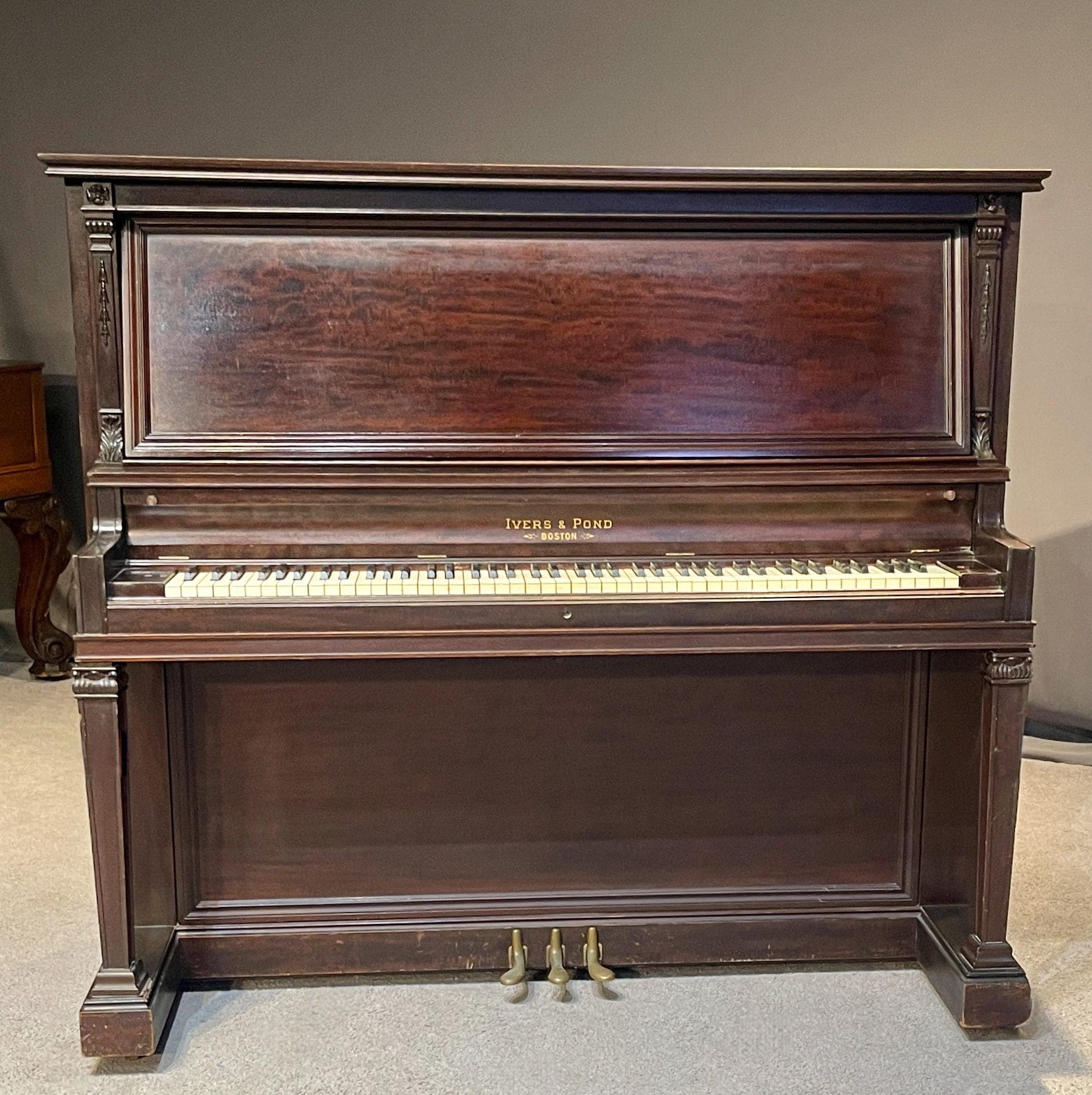 Ivers & Pond Greek Revival Style Upright Piano Antique Piano