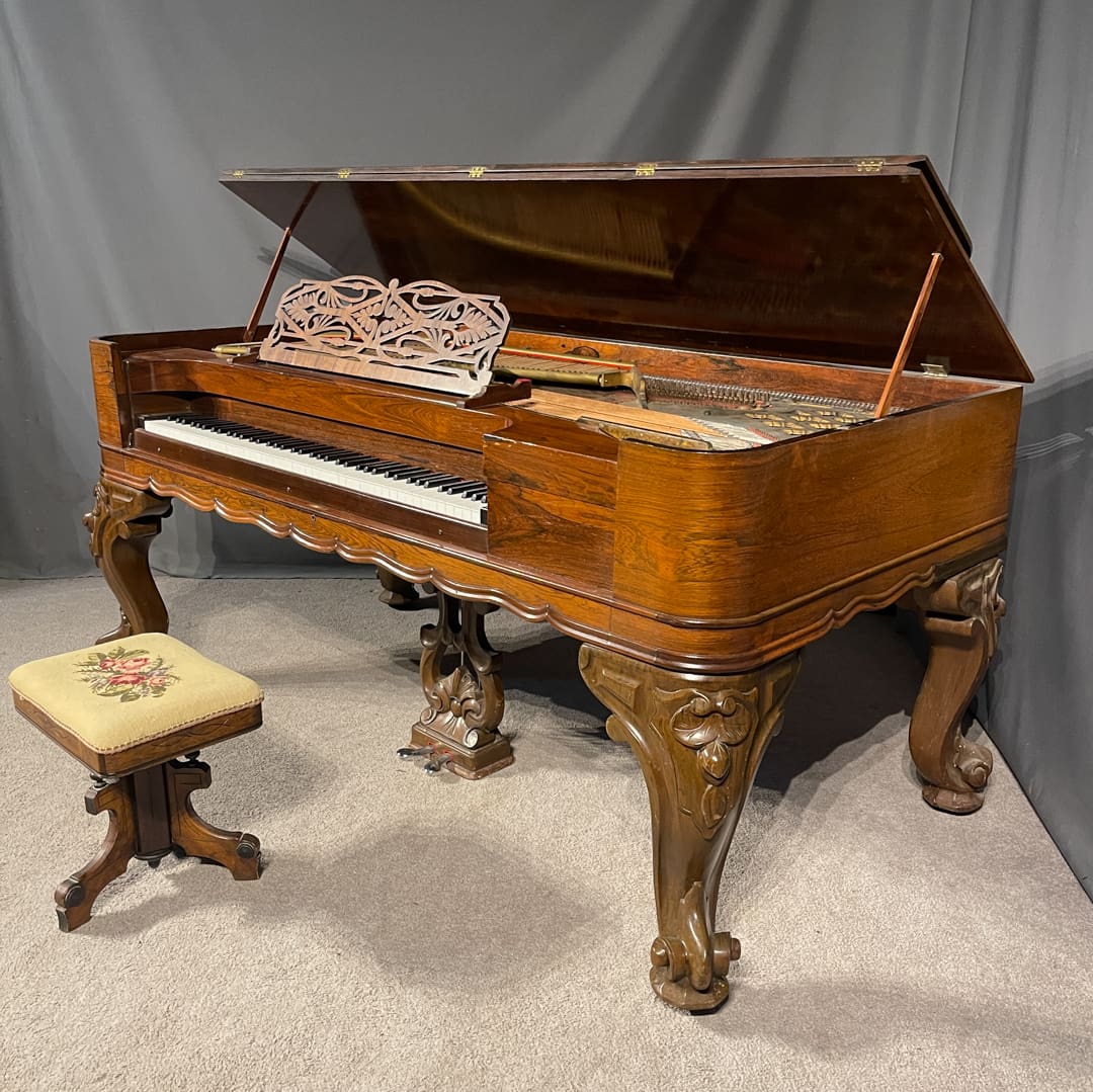 Victorian J & C Fischer Rococo Style Square Grand Piano - Antique