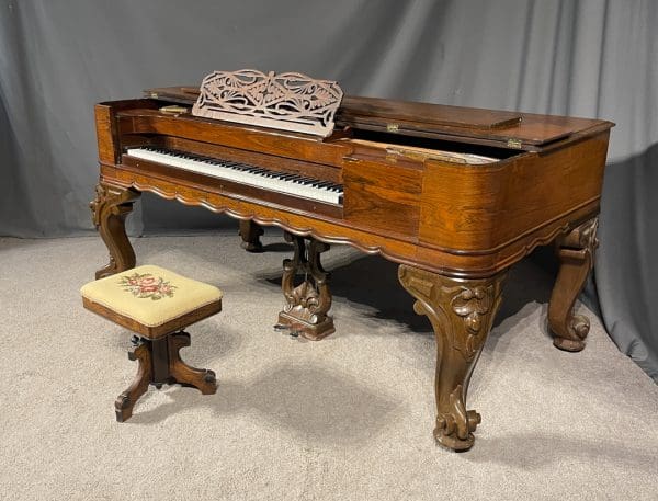 Victorian J & C Fischer Rococo Style Square Grand Piano - Antique