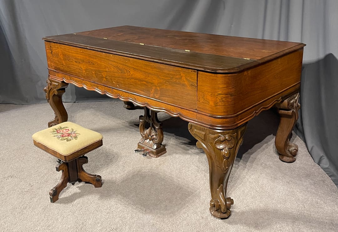 Victorian J & C Fischer Rococo Style Square Grand Piano - Antique