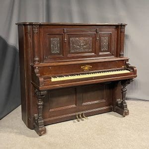 James & Holmstrom Mahogany Transposing Upright Piano