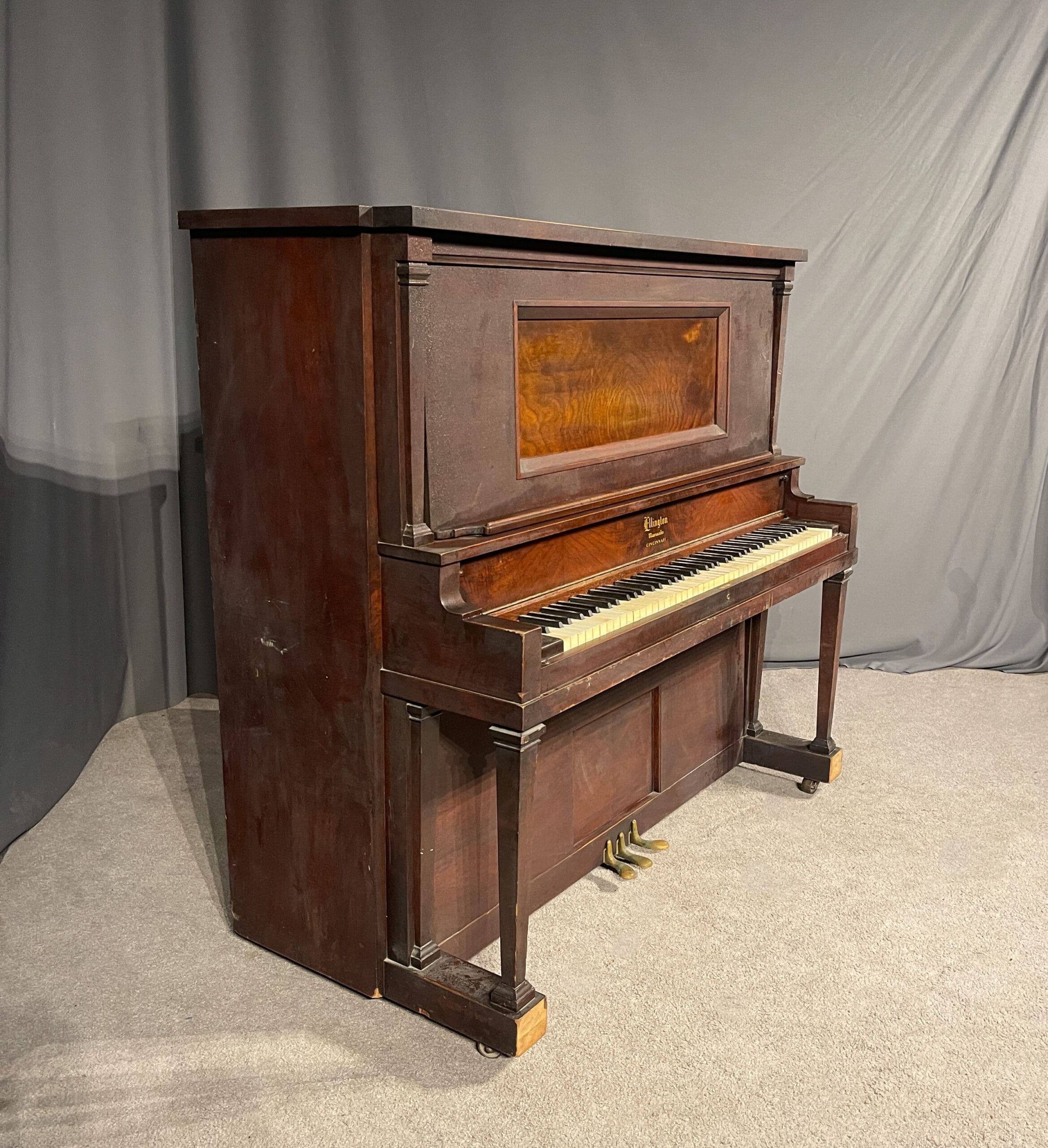 Walnut Ellington Upright Piano - Antique Piano Shop, Inc.
