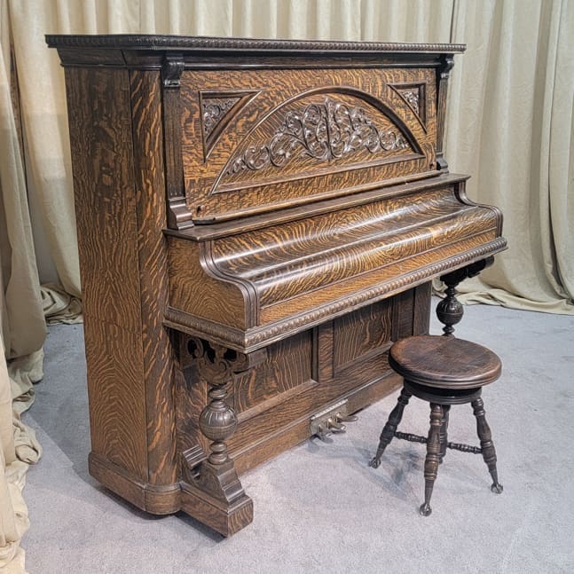 Oak Ellington Victorian Upright Piano – Antique Piano Shop, Inc.