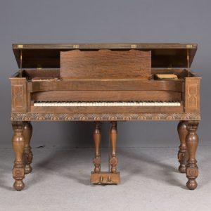 Mathushek Carved Jacobean Style Spinet Grand Piano