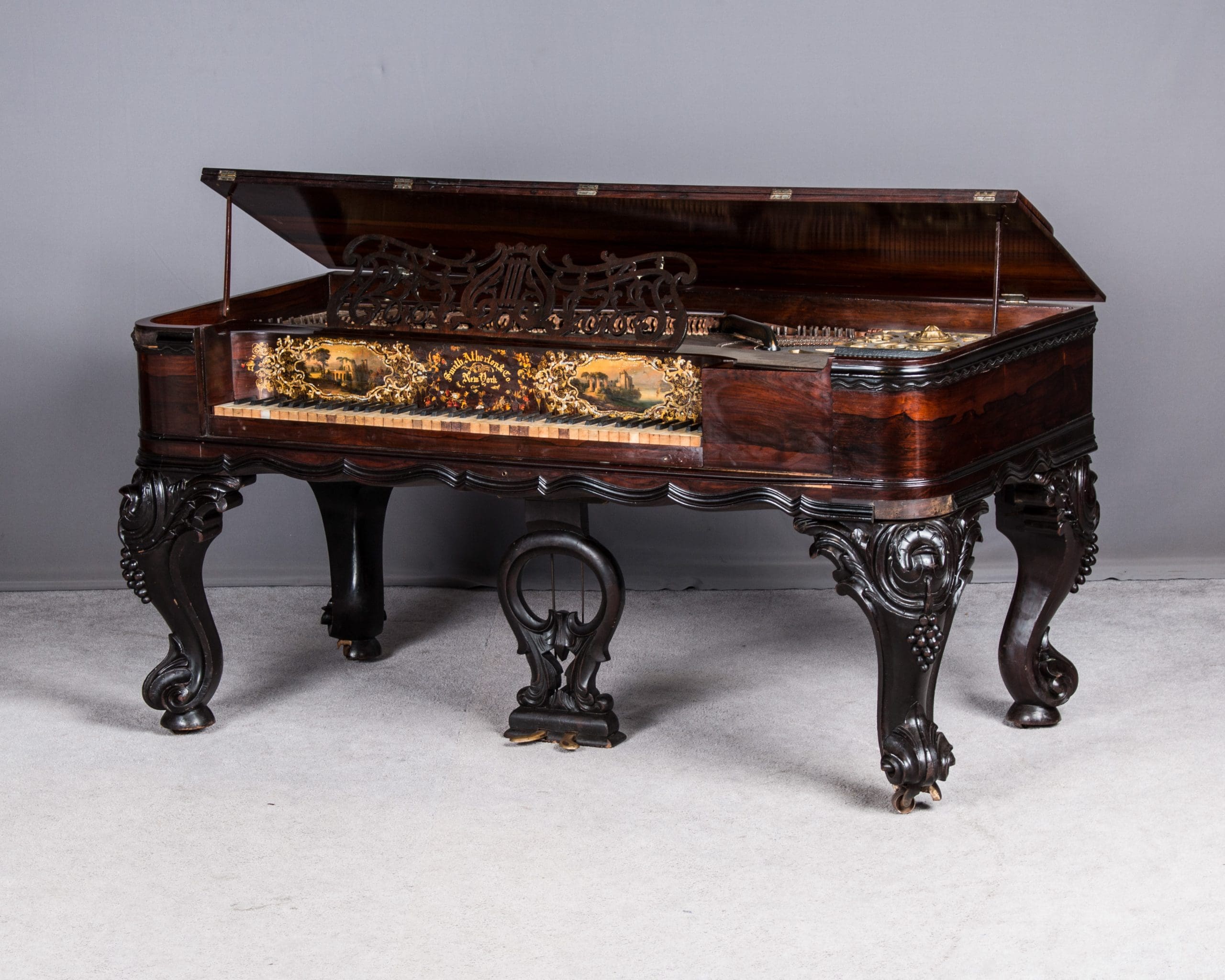 Hand Painted Smith – Atherton Square Grand Piano - Antique Piano