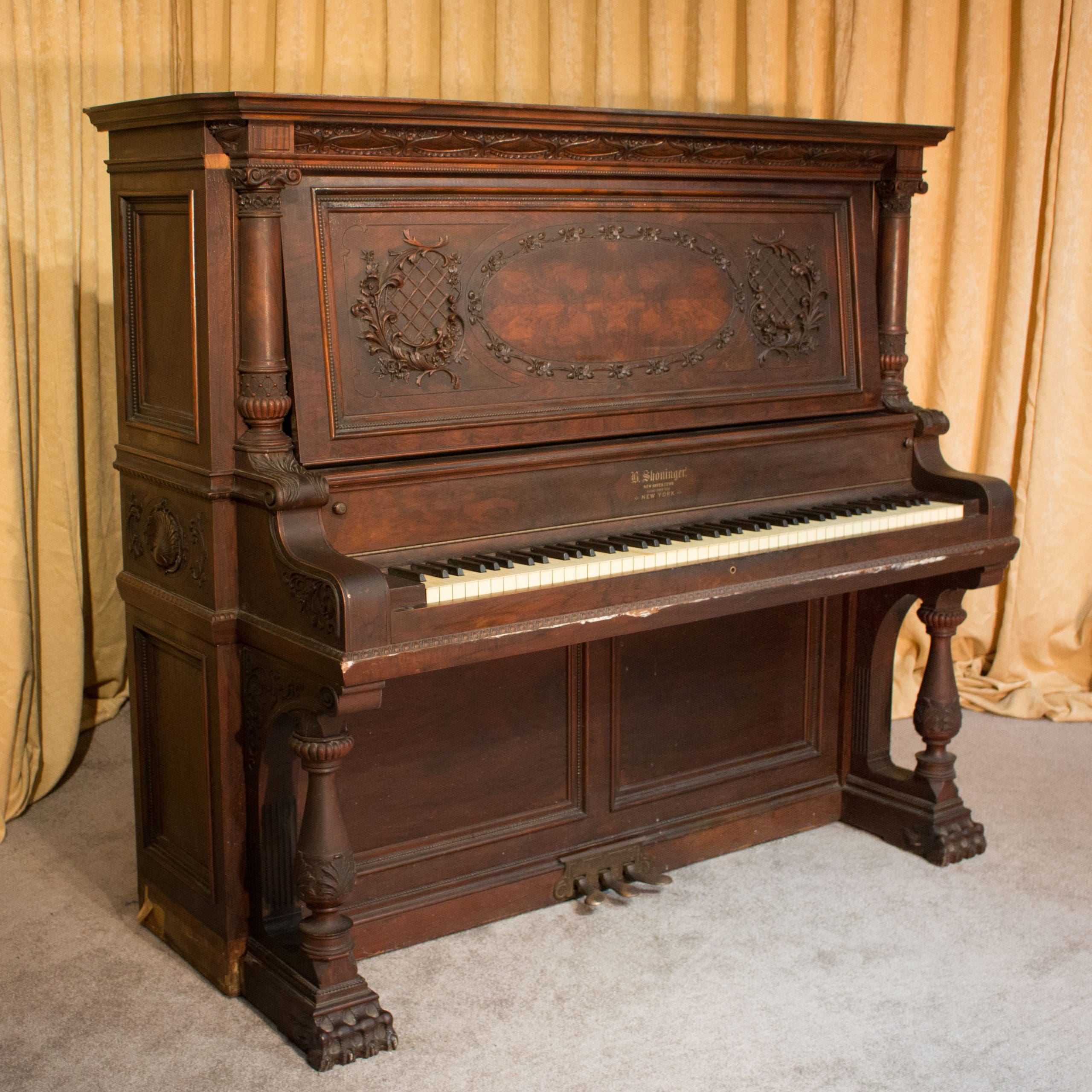 Bernard Shoninger Louis XV “Salon” Model Upright Piano – Antique