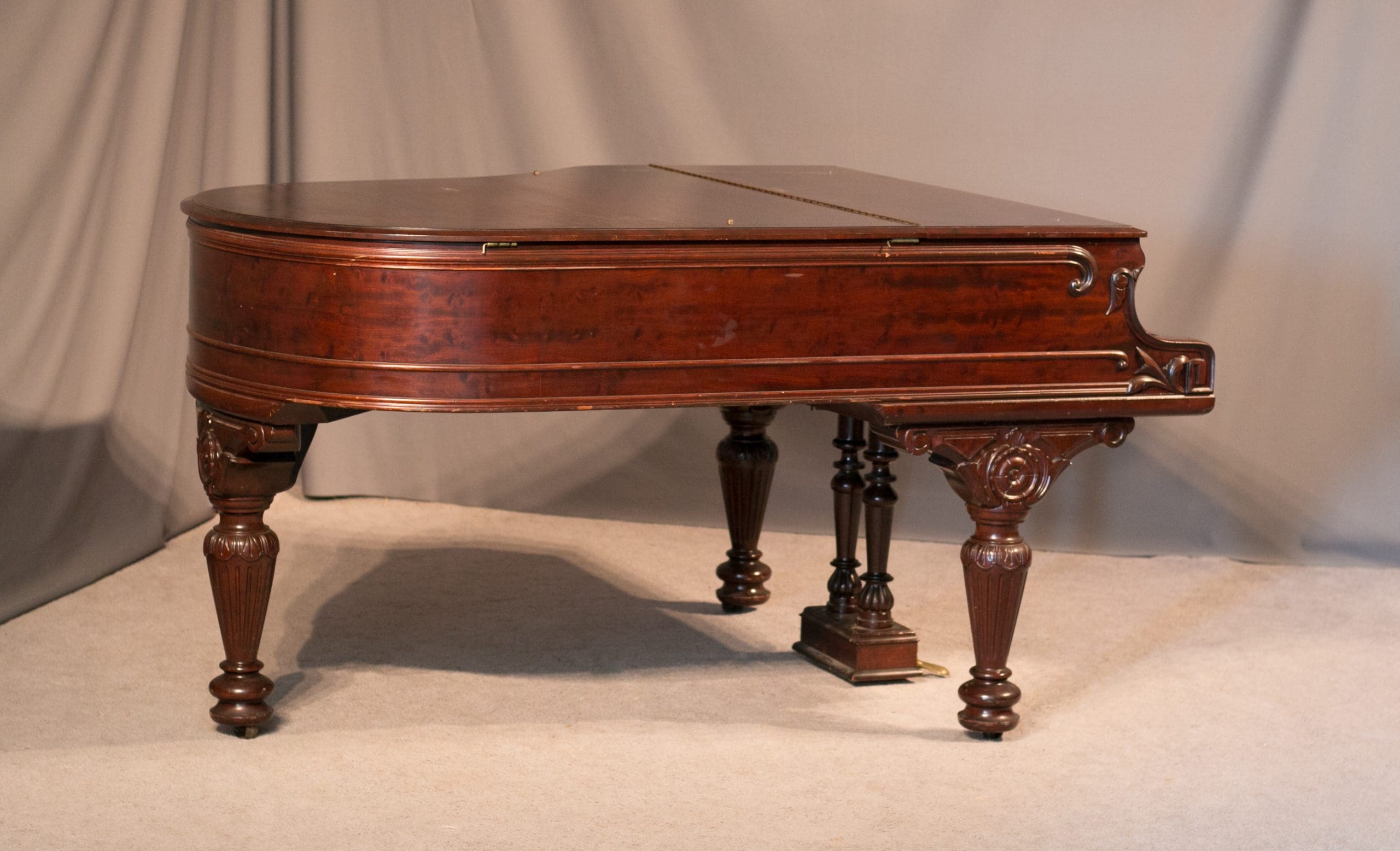 Kranich & Bach Carved Mahogany Victorian Grand Piano – Antique