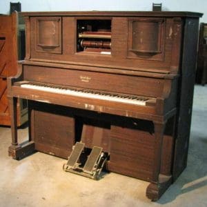 Apollophone Mahogany Player Piano W/ Phonograph