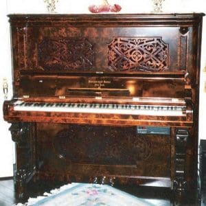 Steinway & Sons Victorian Burl Walnut Upright Piano