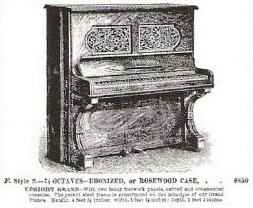 1900年('76伊/仏/西独)〈2枚組〉 Steinway & Sons Eastlake Victorian Upright Piano - Antique Piano