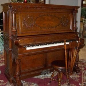Shoninger Walnut Louis XV Style Upright Player Piano