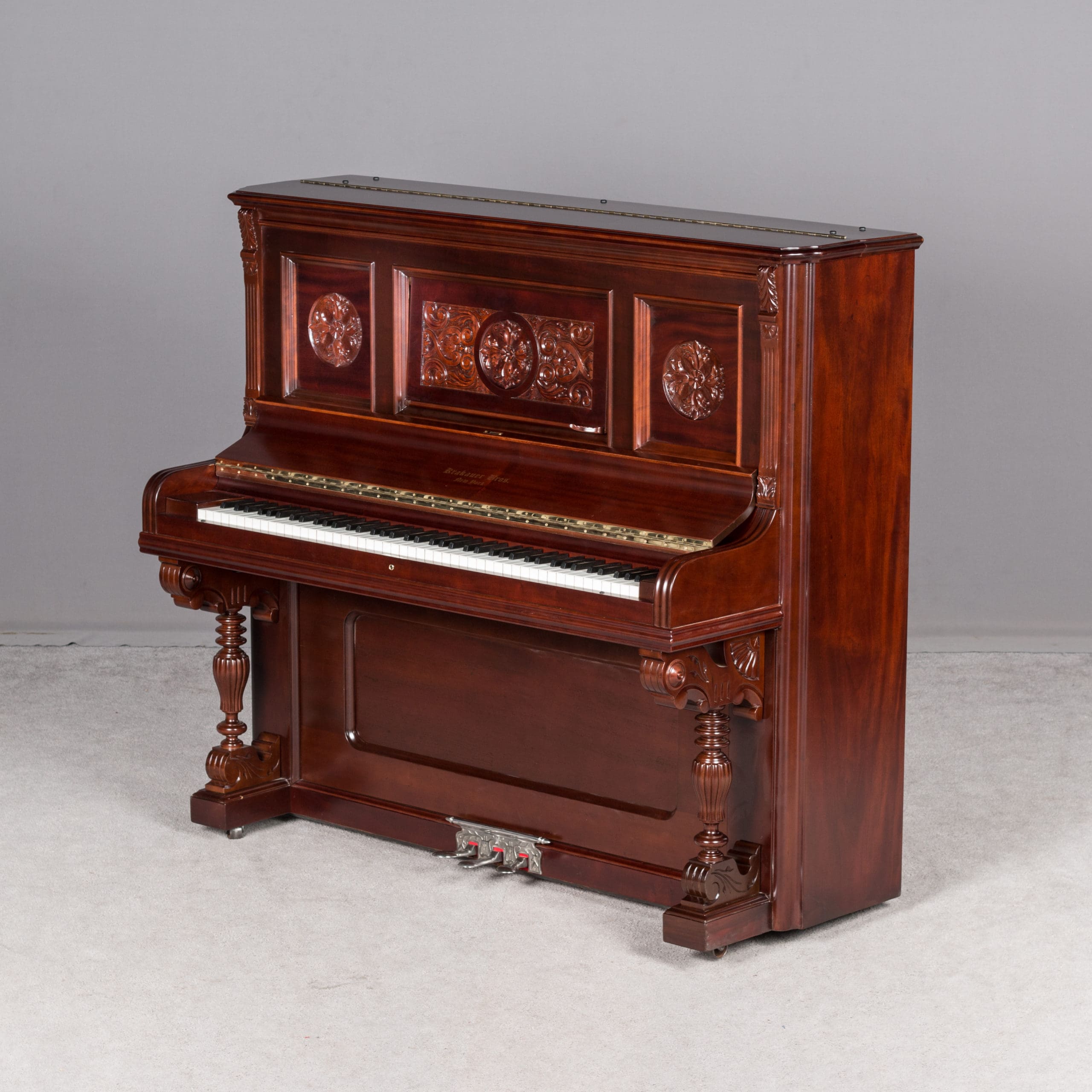 Krakauer Victorian Mahogany Upright Piano - Antique Piano Shop, Inc.