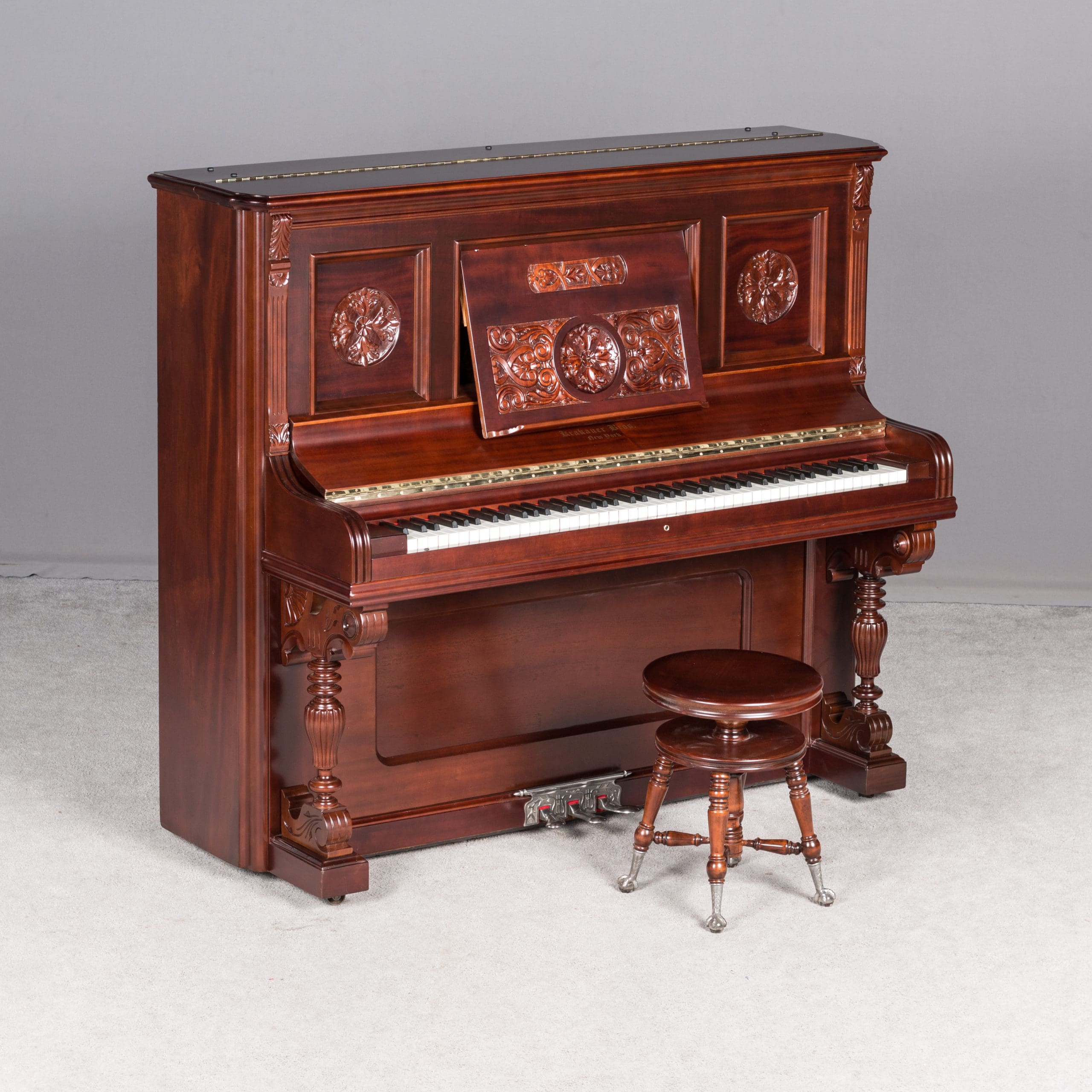 Krakauer Victorian Mahogany Upright Piano – Antique Piano Shop, Inc.