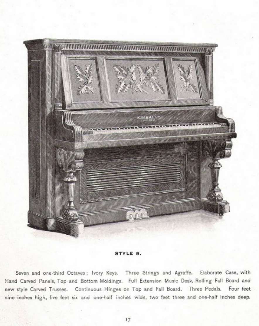 Kimball Oak Victorian Upright Piano - Antique Piano Shop, Inc.