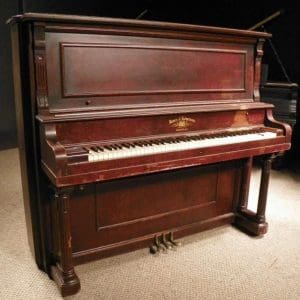 James & Holmstrom Walnut Transposing Upright Piano