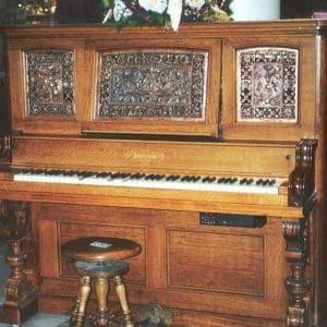 Emerson Victorian Oak Upright Player Piano