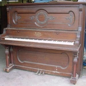 Fischer Mahogany Upright Piano