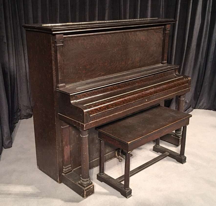 Kingsbury Oak Upright Piano - Antique Piano Shop, Inc.