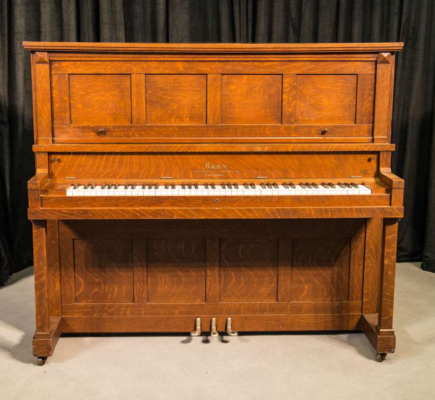 D. W. Karn Mission/Arts & Crafts Style Upright Piano – Antique