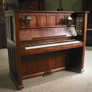 Vose & Sons Mahogany Library Model Mission Upright Piano