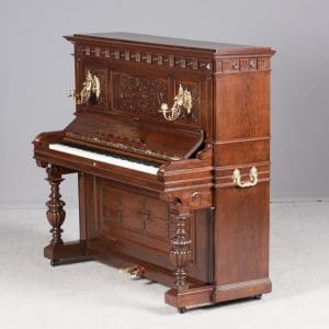 F. Schilling Victorian Carved Upright Piano