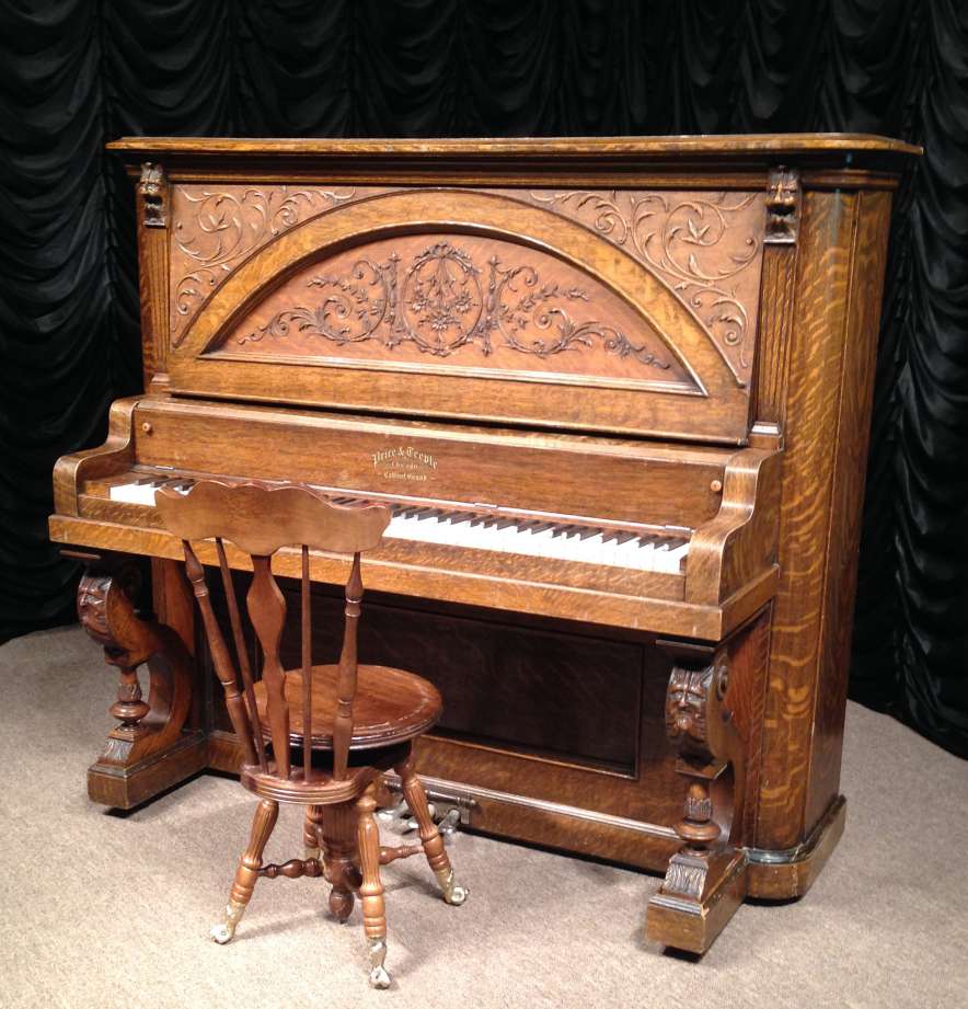Price & Teeple Victorian Oak Upright Piano - Antique Piano Shop, Inc.