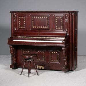 Fischer Oriental-Influenced Victorian Style Upright Piano