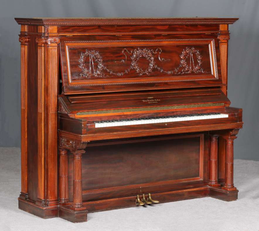 Custom Designed Knabe Greco-Roman Style Upright Piano - Antique