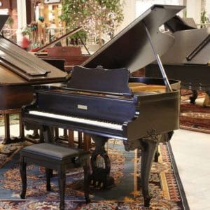Marshall & Wendell Louis XV Ebony Baby Grand Piano