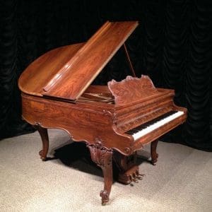 Kranich & Bach Burl Walnut Louis XV Style Baby Grand Piano