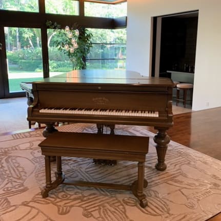 Matt Damon's Krakauer Eastlake Style Victorian Oak Grand Piano