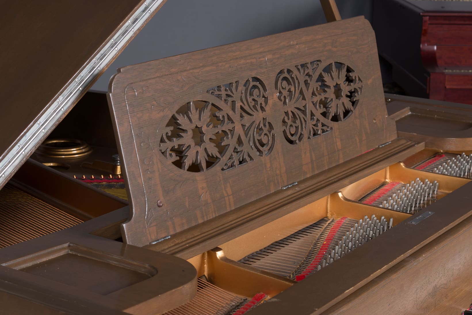 Matt Damon's Krakauer Eastlake Style Victorian Oak Grand Piano