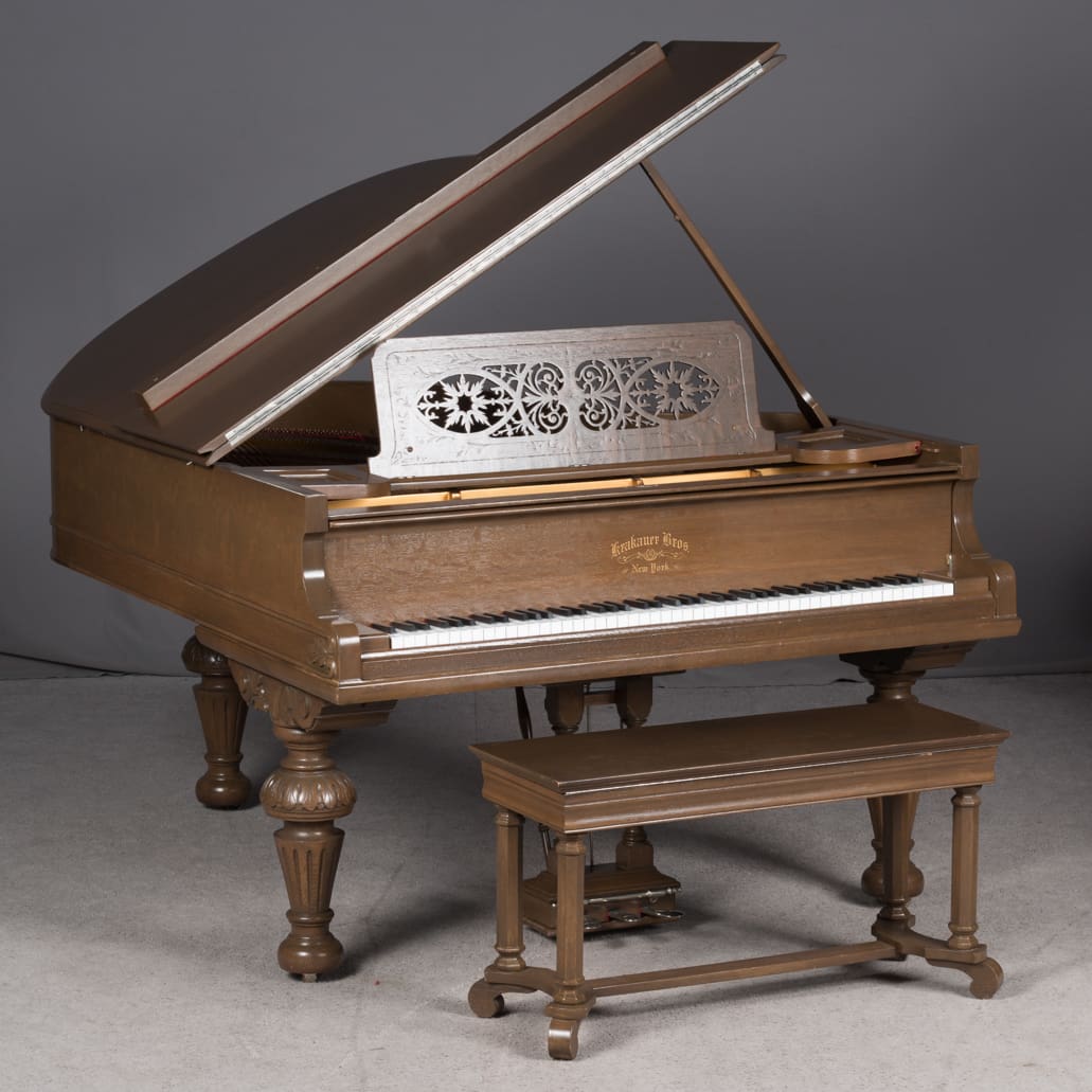 Matt Damon's Krakauer Eastlake Style Victorian Oak Grand Piano