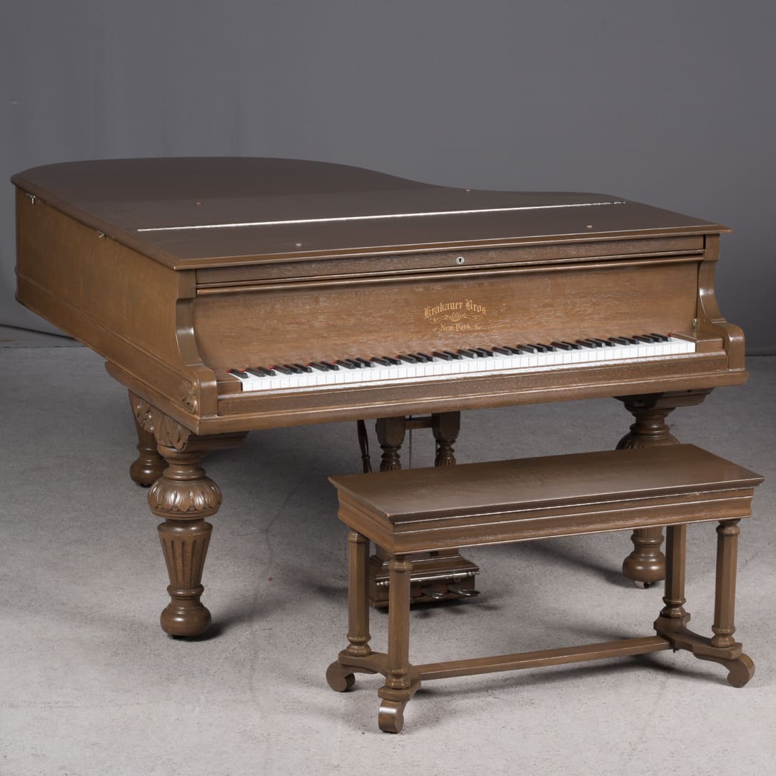 Matt Damon's Krakauer Eastlake Style Victorian Oak Grand Piano