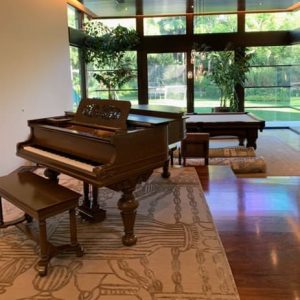 Matt Damon's Krakauer Eastlake Style Victorian Oak Grand Piano