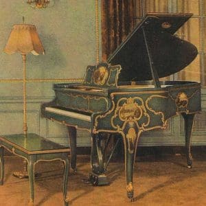 Knabe Louis XV Style Painted Grand Piano