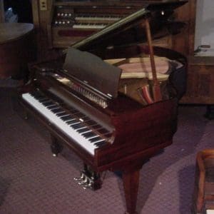 J. Bauer Mahogany Baby Grand Piano