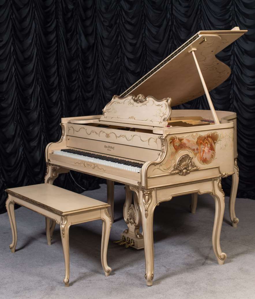 Stieff Country French Style Louis XV Baby Grand Piano – Antique