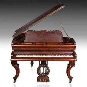 Fischer Louis XV Carved Style Baby Grand Piano