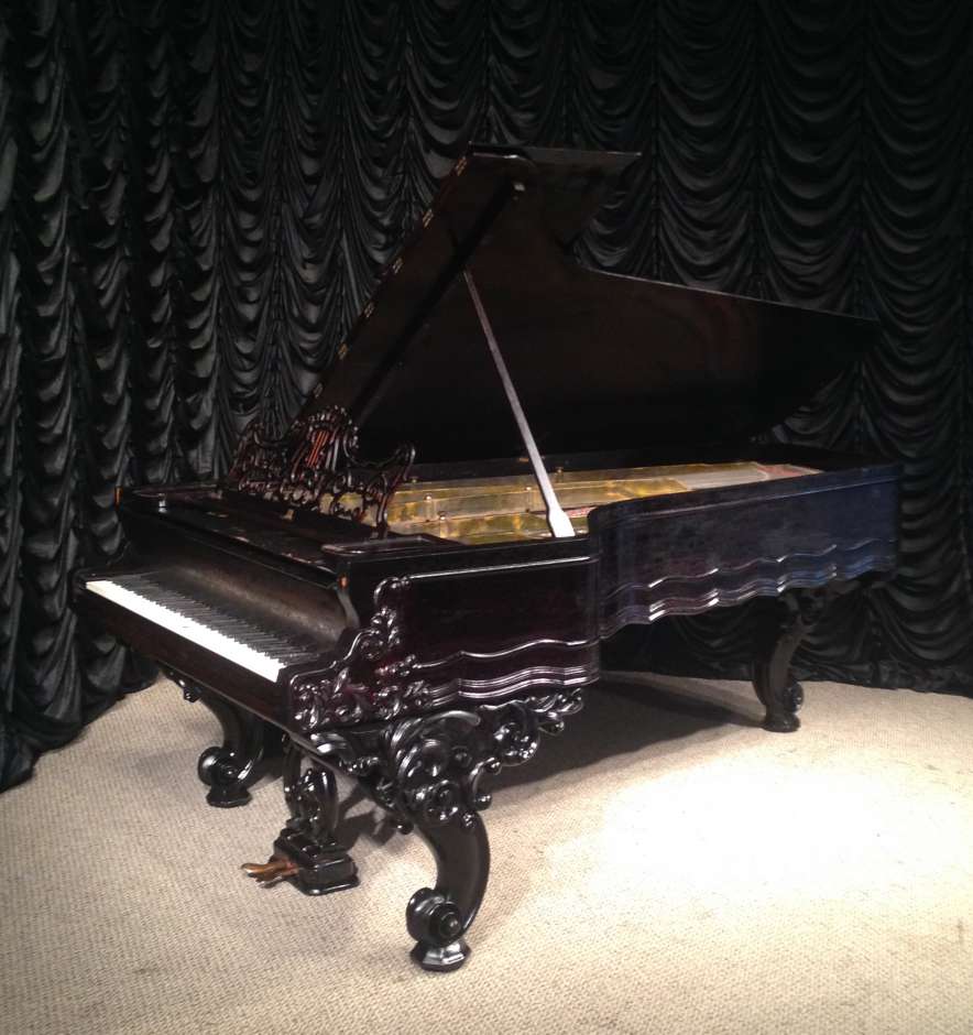 D. L. Fry Rococo Style Victorian Concert Grand Piano - Antique
