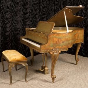 Custom Made Hardman Peck Venetian Style Painted Baby Grand Player Piano
