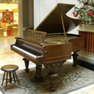 New England Oak Victorian Grand Piano