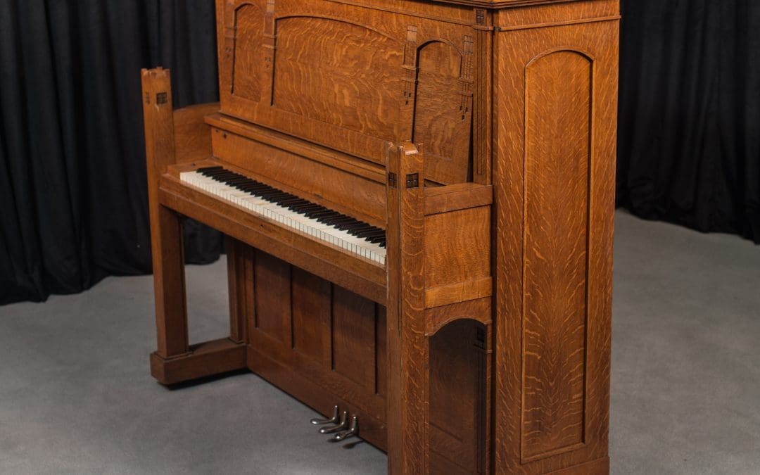 Antique Piano Shop Featured Piano: Prairie Style Influenced Smith & Barnes Arts & Crafts Upright Piano