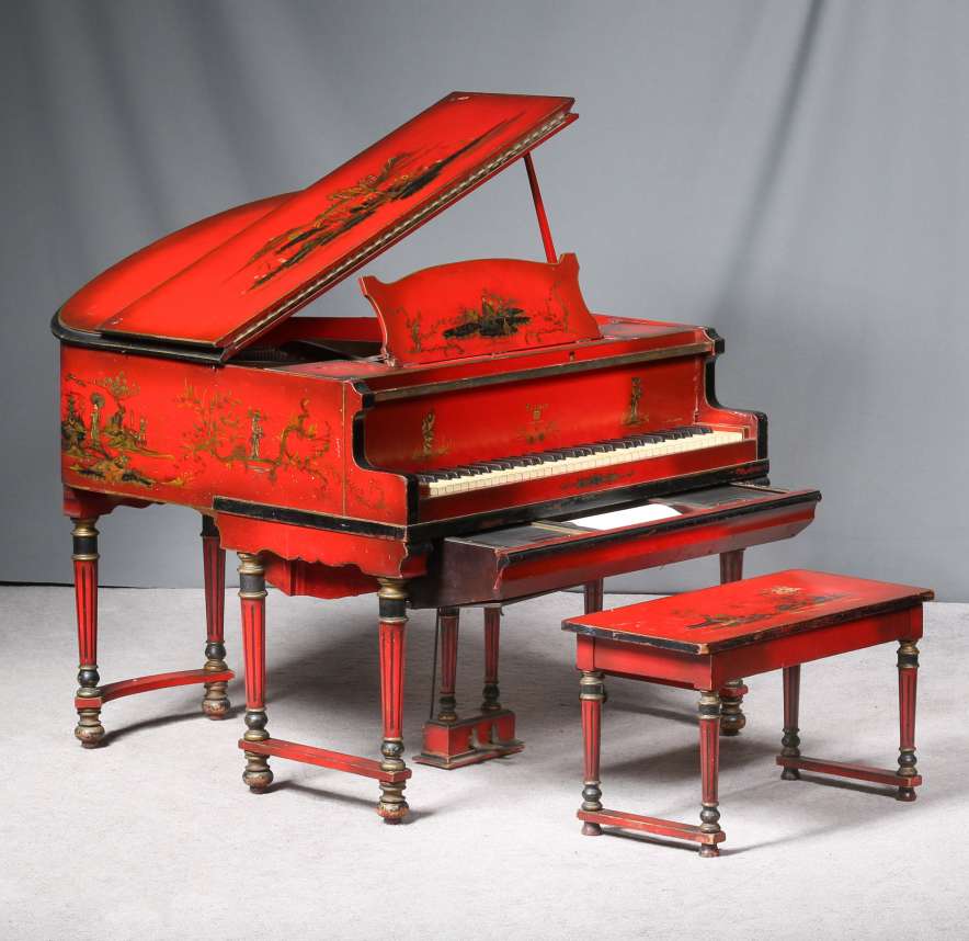 Kramer “Kewpie” Chinoiserie Style Mini-Grand Player Piano