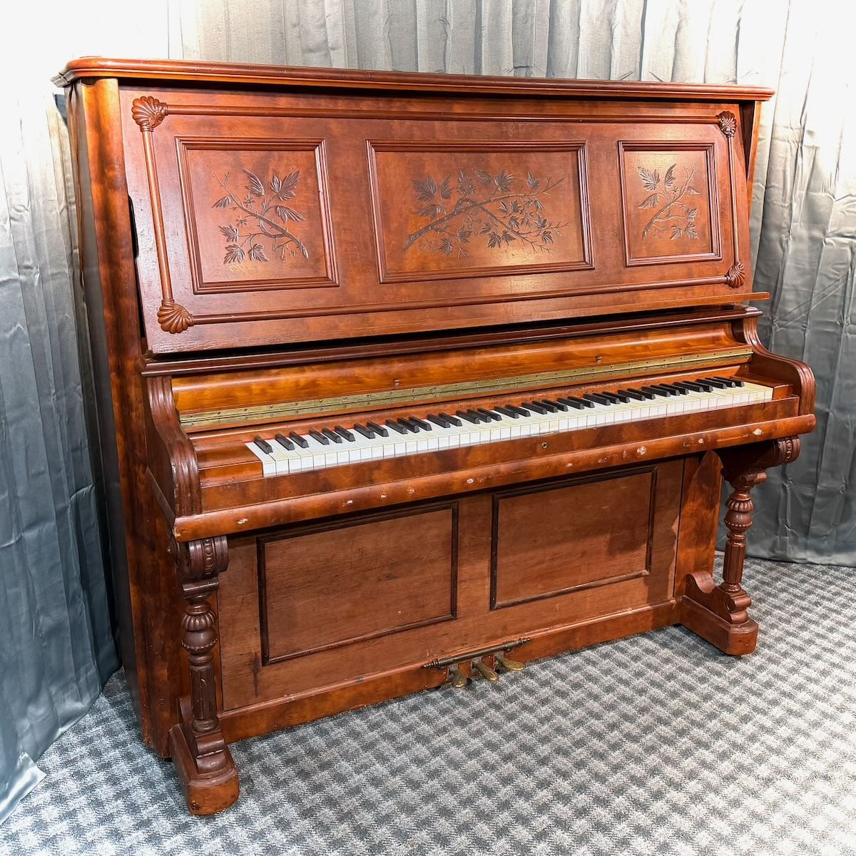 Elegant Ivers & Pond Victorian Style Upright Piano Antique Piano