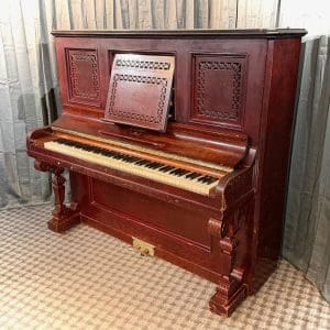 J & C Fischer Mahogany Victorian Upright Piano